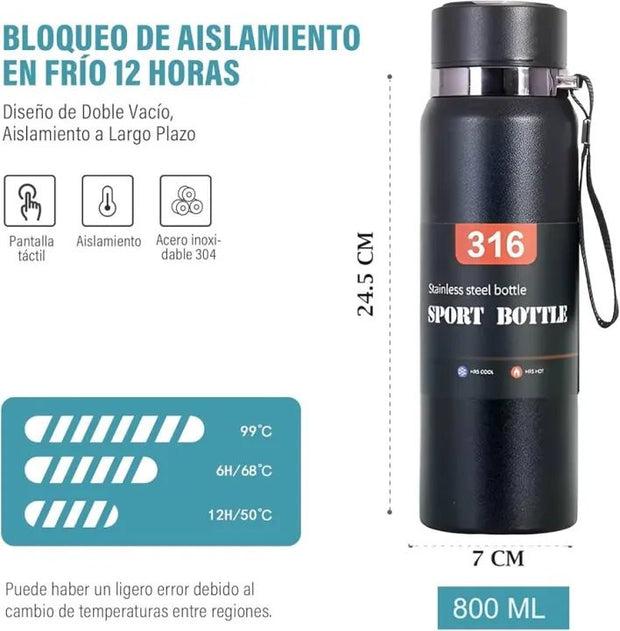 New 800ml LED Display Temperature 316sus HotnCold Stainless Steel Water Bottle